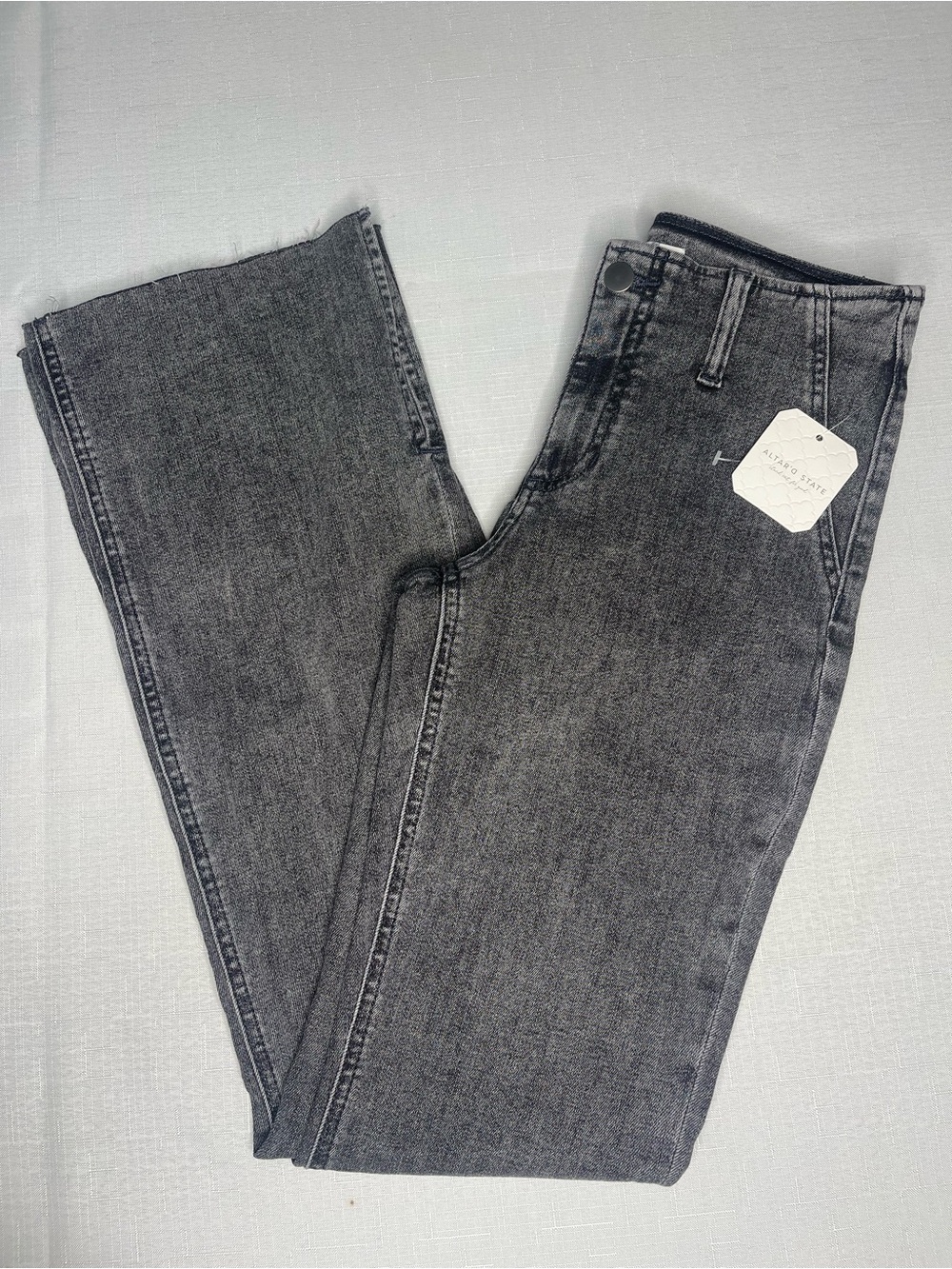 Altar’d State Washed Black Flare Jeans Raw Hem (25) NWT